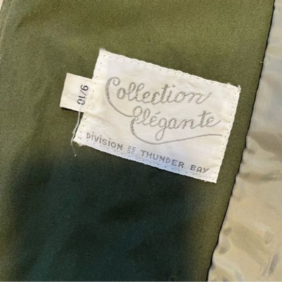 Vintage double breasted Army Green cotton blend long trench coat for spring. - Picture 8 of 12